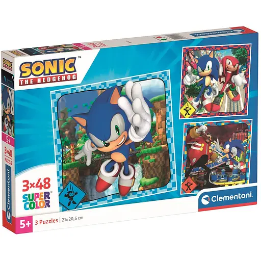  Пазл 3 в 1 Clementoni Sonic: 3 картинки по 48 елементів (25320) - фото 1