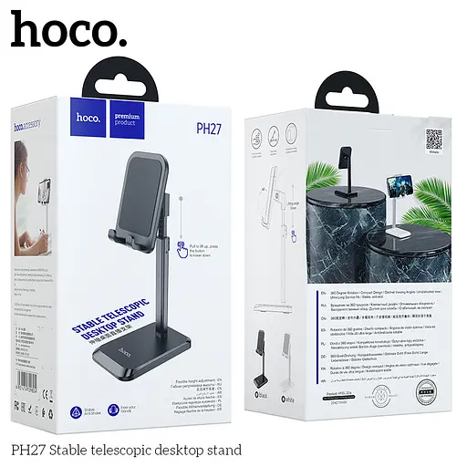 Тримач Hoco Stable telecopic desktop stand PH27 чорний - фото 5