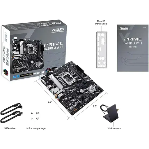 Материнская плата Asus Prime H610M-A WIFI s1700 H610 2xDDR5 M.2 HDMI D-Sub DP Wi-Fi BT mATX - фото 2