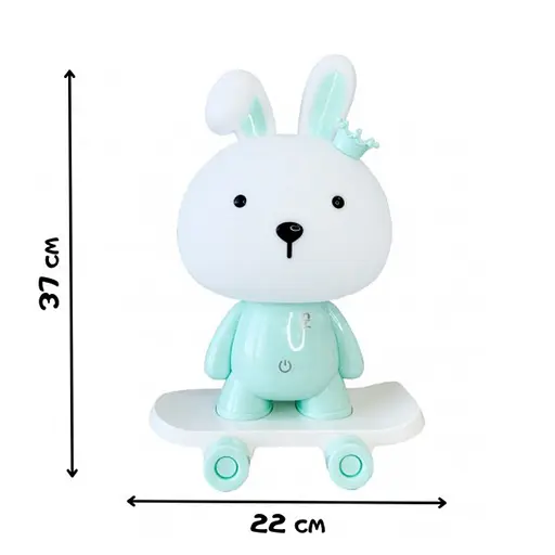 Нічник дитячий «Зайчик на скейті» Mega Zayka MGZ-1407(Blue) живлення від USB - фото 2