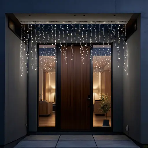 Новорічна гірлянда вулична Бахрома GarlandoPro 6 м 105 LED білий провід Біле світло 6МWW