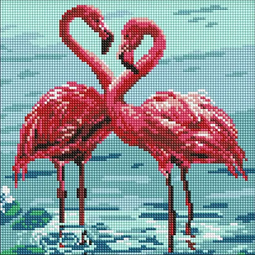 Алмазная мозаика Яркие фламинго ©art_selena_ua AMO8261, 30х30 см