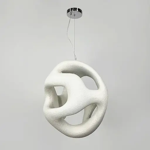 Гіпсовий світильник у білому кольрі Ø 50 см | Арт. MJ34-450*500 WT | Line F - фото 3