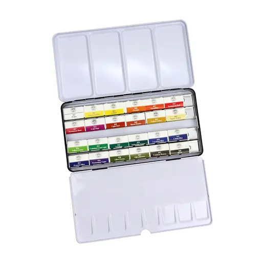 Набір акварельних фарб GALLERY в металічному пеналі 24кол кювета MUNGYO - фото 3