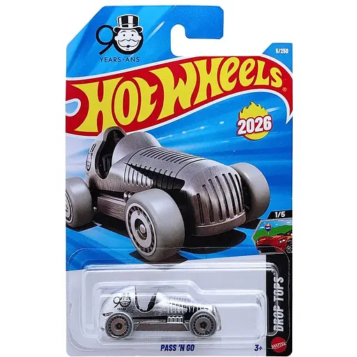 Базовая машинка Hot Wheels Drop Tops Pass 'N Go серебристая (5785) JJH30-N522      - фото 1