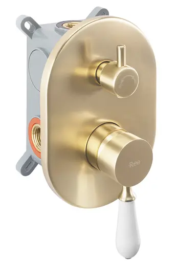 Душова система Rea Serra brushed gold + BOX прихованого монтажу REA-B1149, Золотий - фото 2