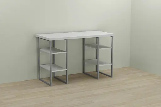 Компьютерный стол Ferrum-decor Карен 75x140x60 серый ДСП Белый 32мм (FRD-102433)