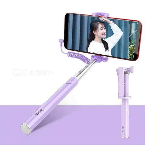 Монопод для селфи Hoco проводной 3.5 K5 Neoteric фиолетовый - фото 2