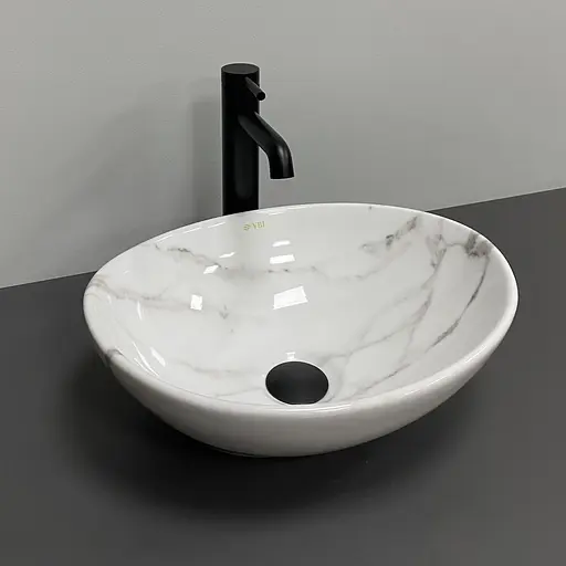 Умивальник VBI Parma calcatta glossy накладний VBI-011024, Мармур - фото 5