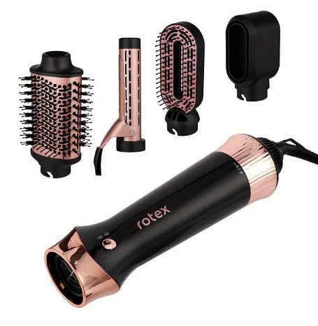 Фен-щетка 4 в 1 Rotex RHC494-T стайлер с турмалиновым покрытием, вращающаяся расческа AirBrush 1200 Вт - фото 2