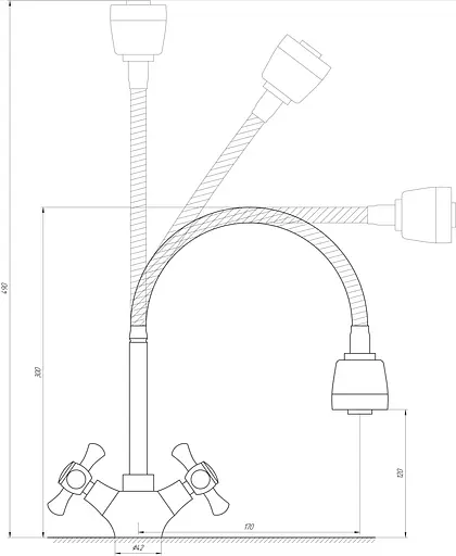 Змішувач для кухні Domino DKF-209-103MA-Sharm Хром - фото 4