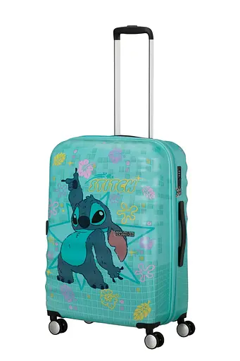 Чемодан American Tourister WAVEBREAKER DISNEY 67 см STITCH FLOWER 67х47х26 31C*57019 - фото 4