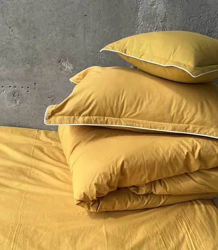 Комплект постільної білизни двоспальний 180х200 см варена бавовна White Dream Охра (2006/1)