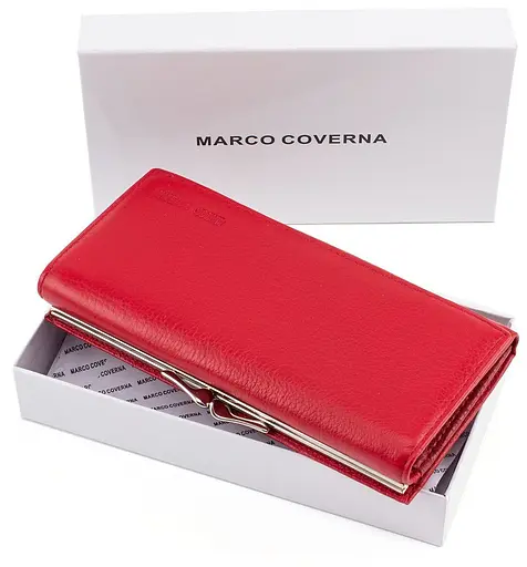 Кожаный женский кошелек Marco Coverna 18.5х9х3 см acs0027542 - фото 9