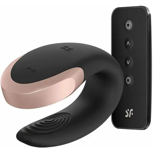 Вібратор для пар Satisfyer Double Love 8.6 см чорний