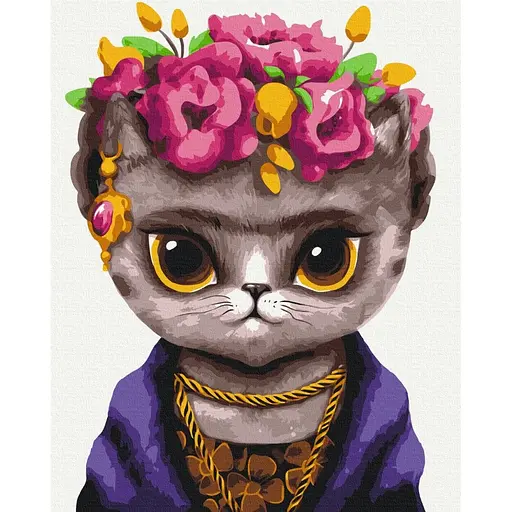 Картина за номерами Кішка Фріда Маріанна Пащук Brushme 40x50 см кольорова 000276861