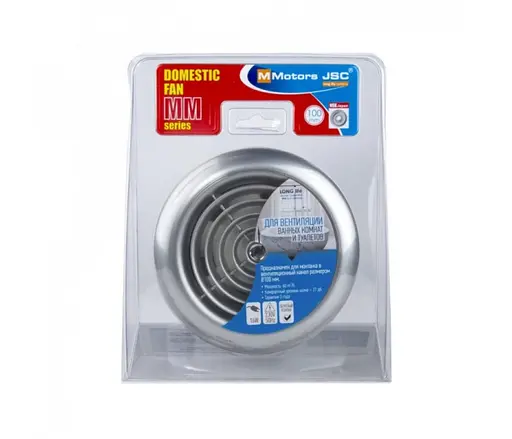 Витяжний ультратоникий вентилятор MMotors MM 100 срібло, 60 м3/г зі зворотним клапаном - фото 2