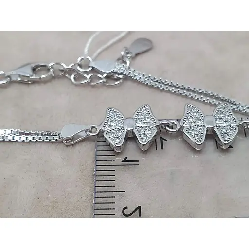 Срібний браслет TOP Silver Метелики з фіанітами. 550078Б - фото 3