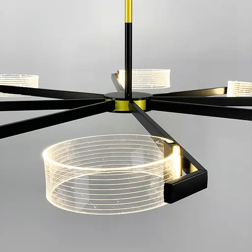 Люстра дизайнерская с акриловыми кругами на 3 режима освещения Line.F J 1828/8 - фото 2