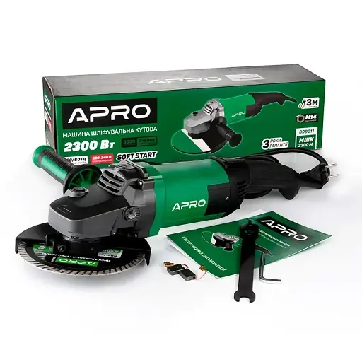 Болгарка шлифовальная угловая (УШМ) Apro 180/2300 ПРМ - фото 6