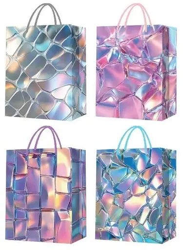 Пакет подарочный C 75666 вертикальный 31,5*12,5*40 см, ручка-шнурок (6900067756664) Микс - фото 1