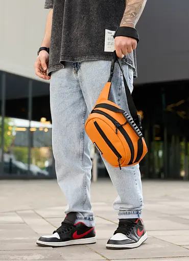 Сумка через плечо бананка Sambag Flex оранжевая 30×17×10 см (85351029m) - фото 3