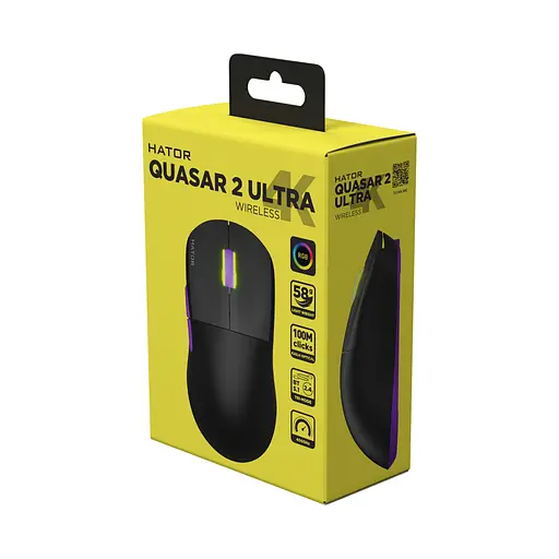 Мышка Hator Quasar 2 Ultra 4K Wireless/Bluetooth/USB Black/Lilac (HTM570BL) - фото 5