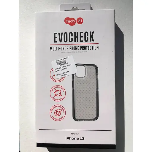 Оригинальный противоударный силиконовый чехол Tech21 Evo Check для iPhone 13 (6.1") Smokey Black (T21-8923) - фото 8