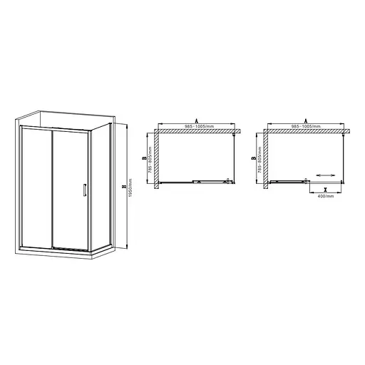 Душевая кабина без поддона Mixxus Premium Diverse SC03-100x80x195-TR хром прозрачное стекло 6 мм MI6865, Универсальная, прозрачный, хром - фото 5
