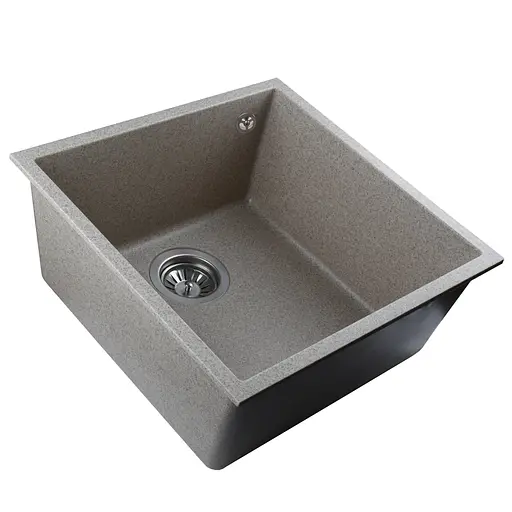 Гранитная мойка Globus Lux AMMER 44x44см миндаль для кухни устойчива к царапинам и чистящим средствам - фото 3