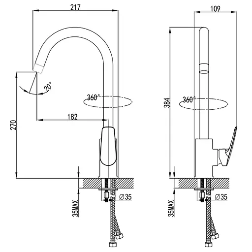 Змішувач для кухні Corso SERIO DC-5B146C - фото 5