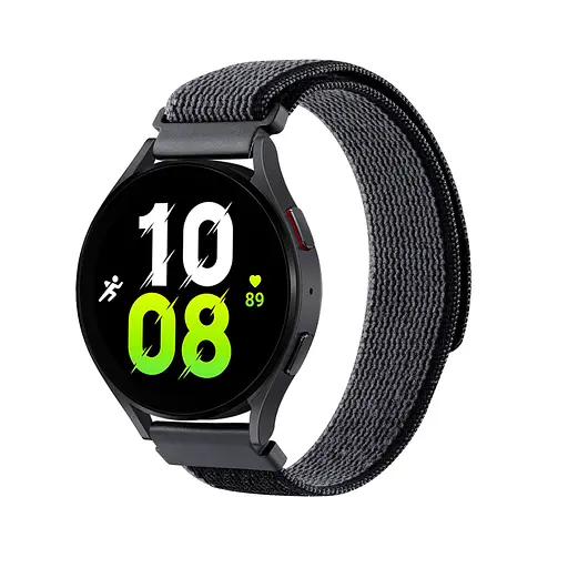 Ремешок для Samsung Galaxy Watch 3 41mm - черно-оранжевый Watchbands NormalCloth ширина крепления 20мм нейлоновый (W21-5WB93567766) - фото 3