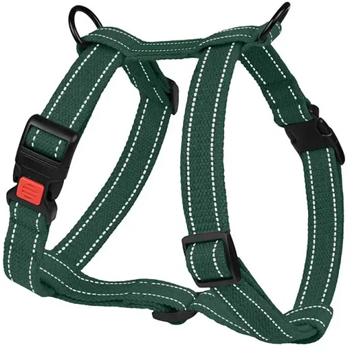 Шлей для собак Barksi Cotton Н-образный М 28-48х40-66х2 см зеленый - фото 1