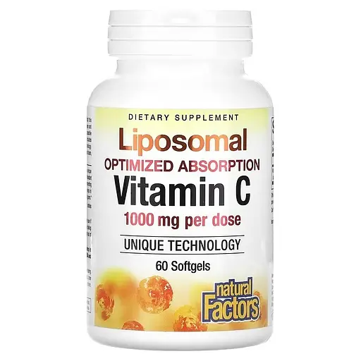 Вітамін С ліпосомальний 1000 мг Liposomal Vitamin C Natural Factors 60 гелевих капсул