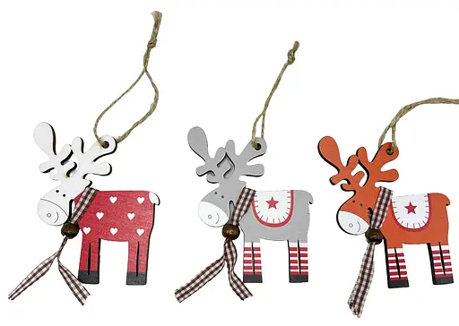 Підвіска новорічна дерев’яна Олень, 9.5 см (В асортименті) - фото 2