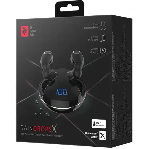 Наушники TWS 2E RainDrops X Black (2E-EBTWRDXBK) - фото 7