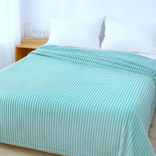 Плед-покривало шарпей м'ятний у смужку 2см 180х200 см (00069) - фото 2