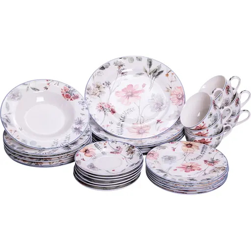 Столовый сервиз Yiwu на 6 персон фарфоровый Fleur HP-HK-5 - фото 1