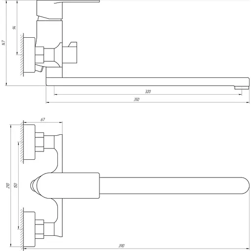 Смеситель для ванны Globus Lux Niagara GLN-0208 - фото 4