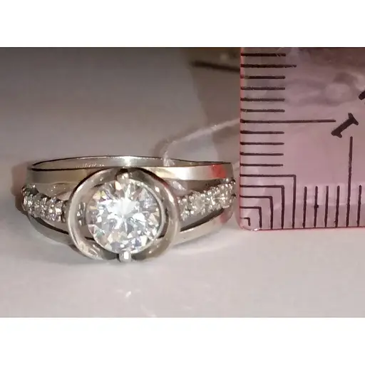 Срібне кільце Агні Торонто з фіанітами. 1314/9Р-CZ 17,5 - фото 5