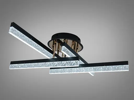 Світлодіодна люстра Romin стельова 42 Вт чорна 3 лінії - фото 2