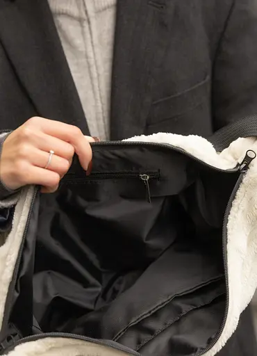 Женская сумка Sambag HOBO Bag-glove тканевая молочная 50×28×5 см (53400811) - фото 6