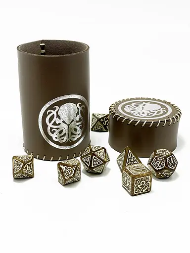 Настільна гра Планета Ігор Чаша для кубиків Ктулху (коричнева) (Dice cup Cthulhu brown) (pi-dc002) - фото 5