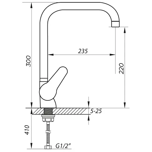 Змішувач для кухні Zerix SOP7 045 ZX2652 Нержавіюча сталь - фото 2