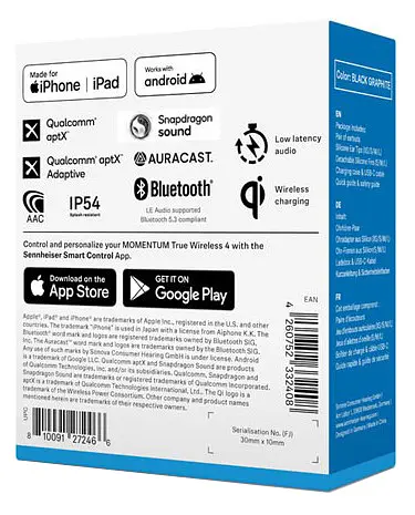 Наушники Momentum True Wireless 4 Black Graphite Sennheiser teh0021266 - фото 10