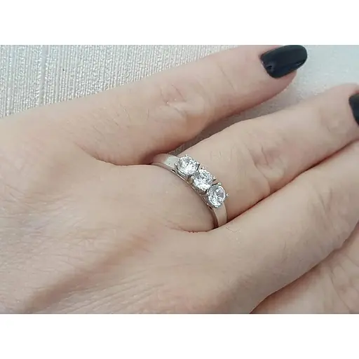 Серебряное кольцо Агни с фианитами. 1316/1Р-CZ ОМЕГА 18 - фото 3