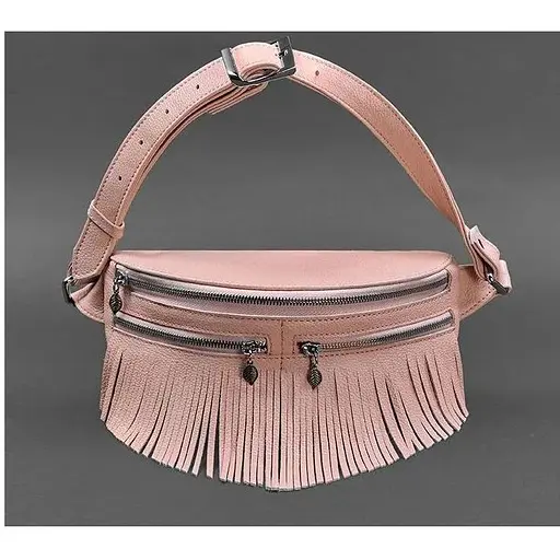 Шкіряна жіноча сумка на пояс Spirit рожева - фото 1