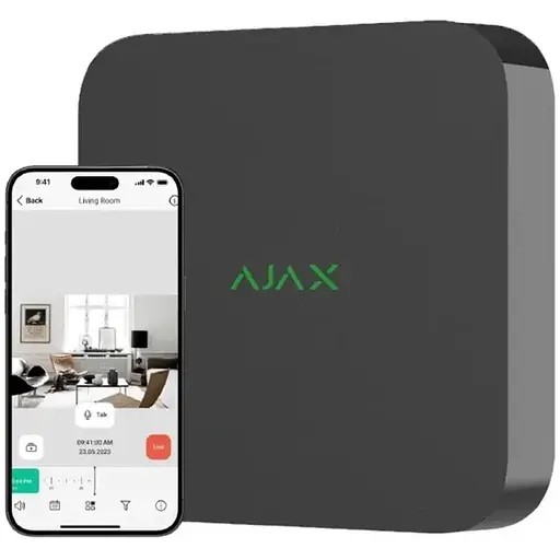 Сетевой видеорегистратор Ajax NVR (16ch) black, разрешение до 4К, поддержка ONVIF/RTSP, декодирование H.265/H.264, емкость до 16Тб