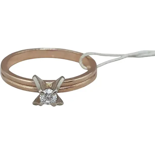 Золотое кольцо ЮЗ "Багет" с бриллиантами. 4В420103236/27 16,5