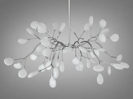 Дизайнерська люстра "Світлячок", нова люстра на 54 лампи, хром сатин - фото 2